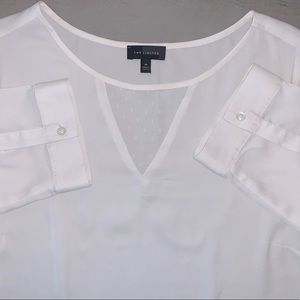 LIKE NEW white, sheer blouse, sz medium from The Limited